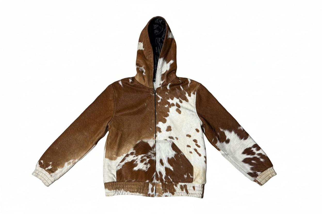 COWHIDE ZIP HOODIE “LARGE”