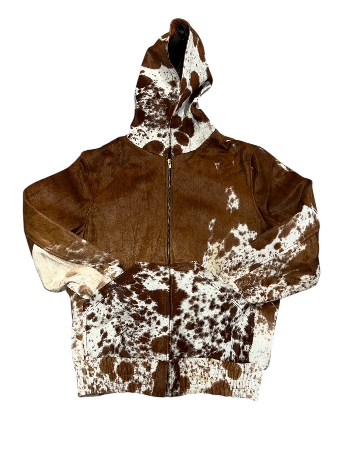 “FABRICS” COWHIDE HOODIE
