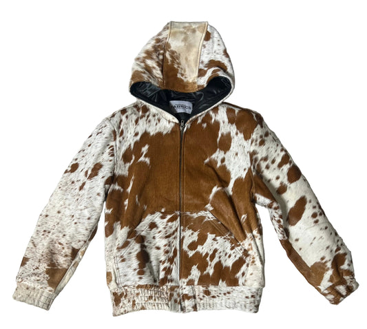 COWHIDE ZIP HOODIE “MEDIUM”